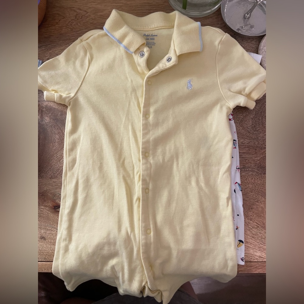 Boys Yellow Polo Romper